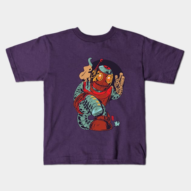 Big Red Robot Sees You. Kids T-Shirt by Thomcat23